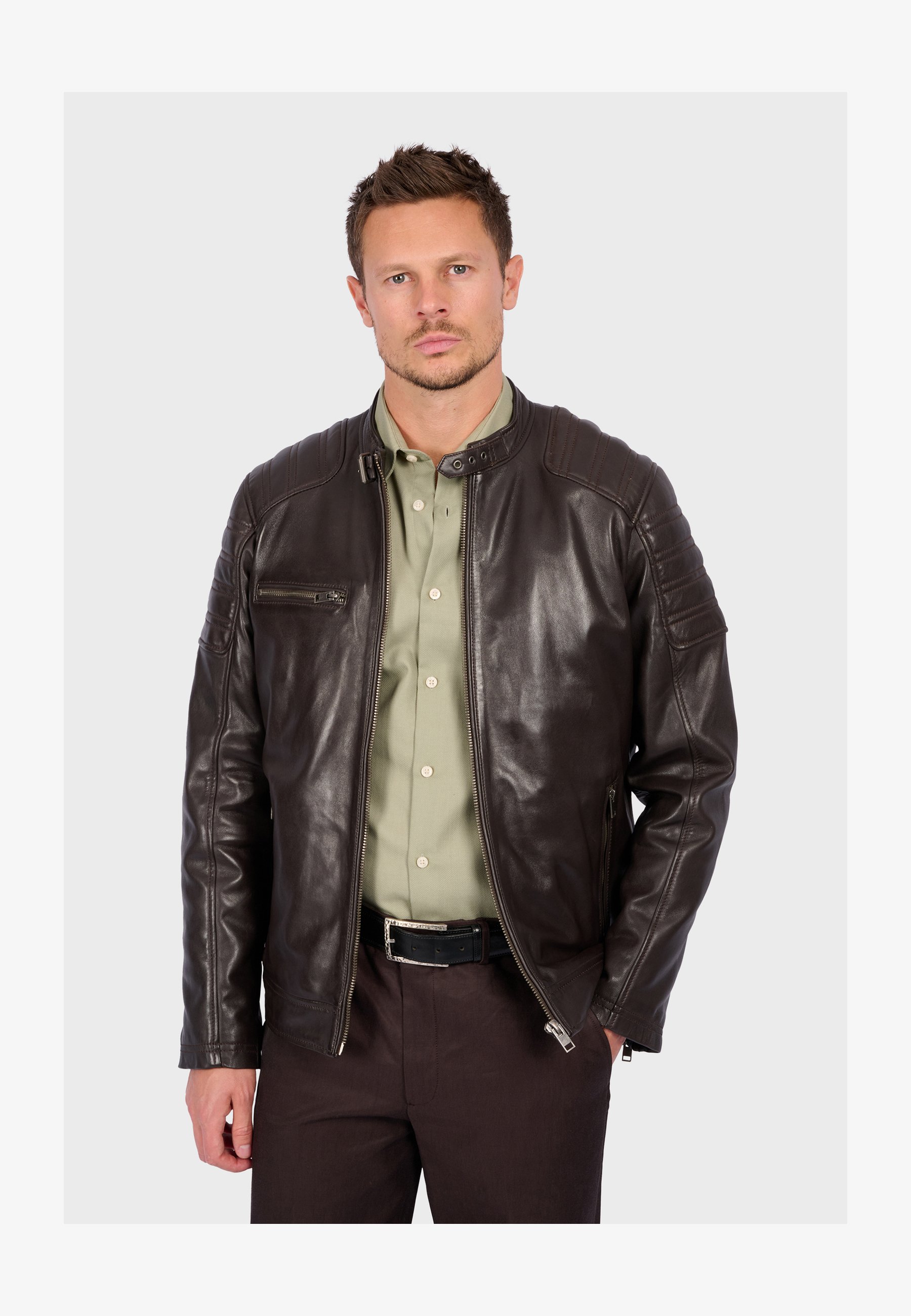 Oakwood Gang Giacca In Pelle Uomo | Marrone Choco 505 | Taglia Media (50) | Piumino Confortevole