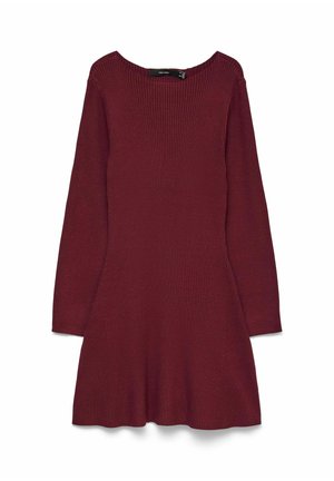 Vero Moda, KNITTED DRESS VMGOLD SHORT DRESS - Robe pull - windsor wine