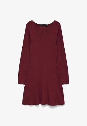 Vero Moda, KNITTED DRESS VMGOLD SHORT DRESS - Jumper dress - windsor wine