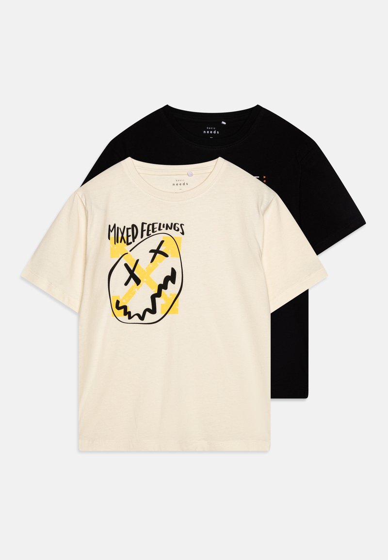 Name it NKMVAGNO 2 PACK - Apdrukāts T-krekls - black/jet stream