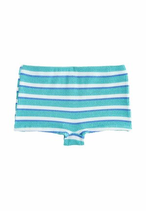 Bikinibukser - aqua blue white crinkle stripe