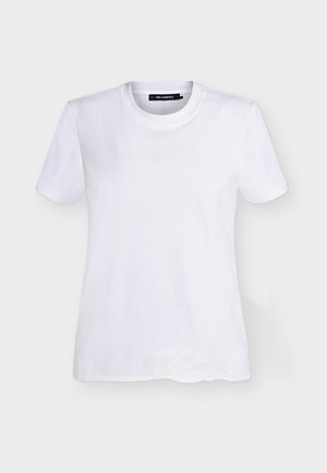 KARL LAGERFELD, SIGNATURE HEM - Βασικό μπλουζάκι - white