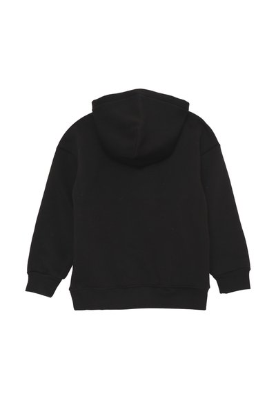 Felpa nera con cappuccio e maniche lunghe, realizzata in morbido tessuto, con polsini e orlo a costine e un design relaxed fit.