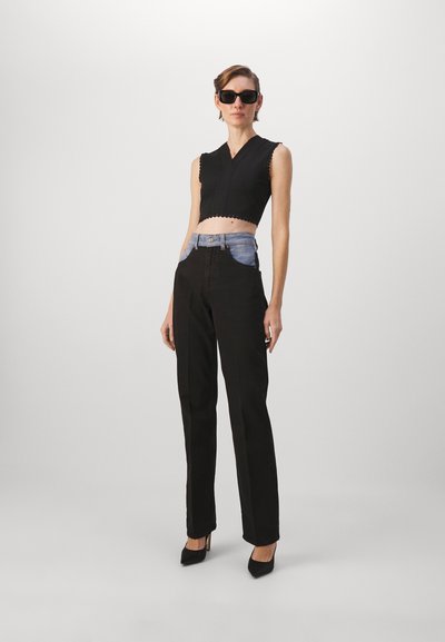 Victoria Beckham SCALLOP TRIM TANK - Débardeur - black