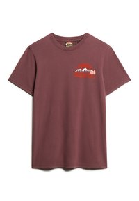 Superdry & Co GREAT OUTDOOR CHEST GRAPHIC - Camiseta estampada - rum raisin brown