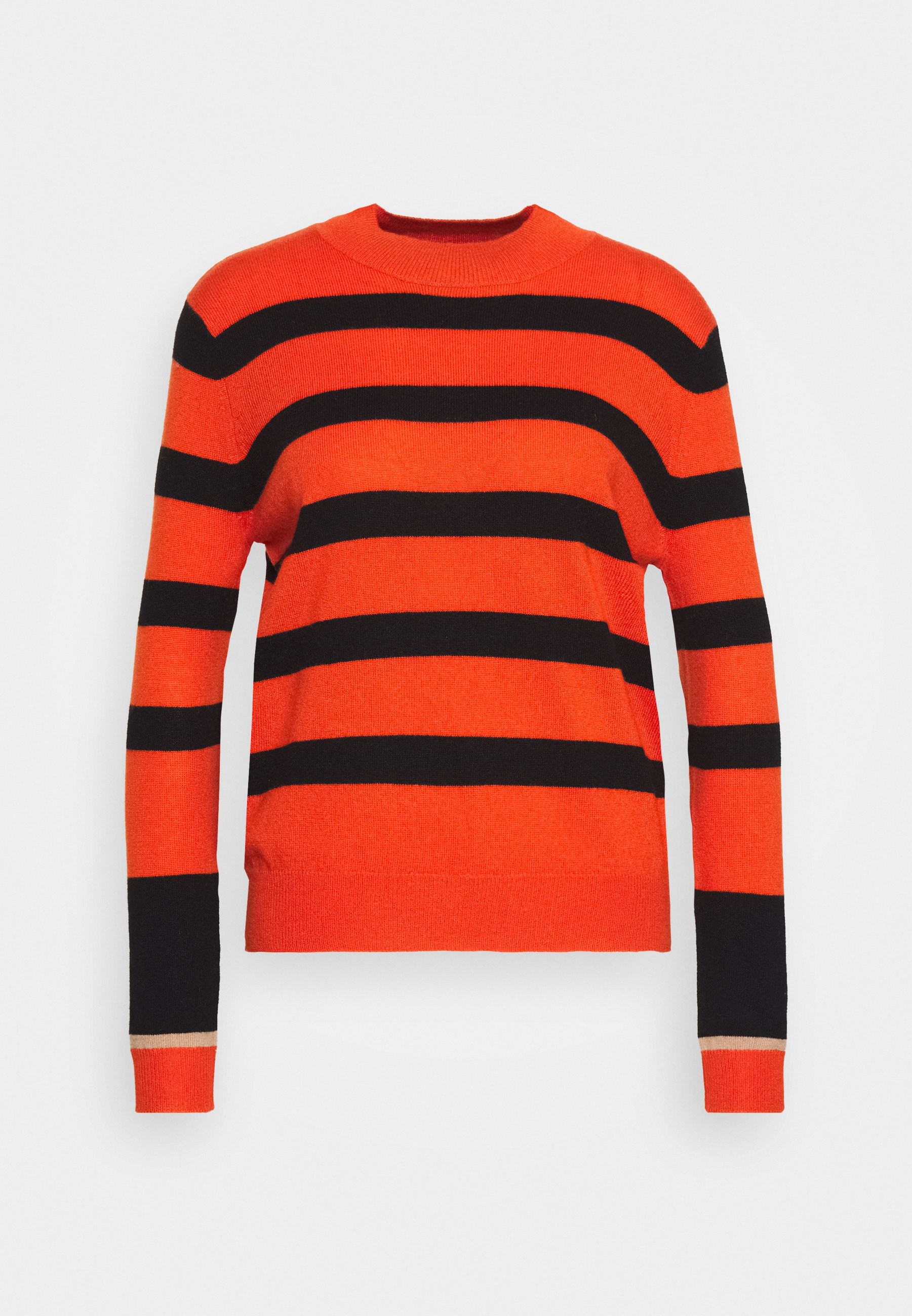 pure cashmere STRIPE MOCKNECK SWEATER - Jumper - orange/black/multi-coloured  - Zalando.de