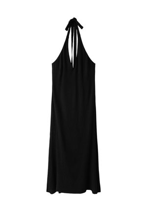 Stradivarius, TEXTURED HALTER MIDI DRESS - Robe longue - black