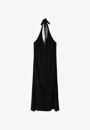 Stradivarius, TEXTURED HALTER MIDI DRESS - Vestito lungo - black