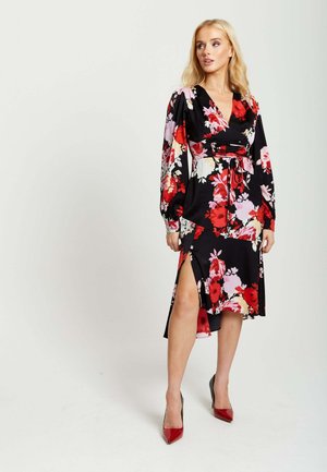 PRINT - Day dress - black/red/pink