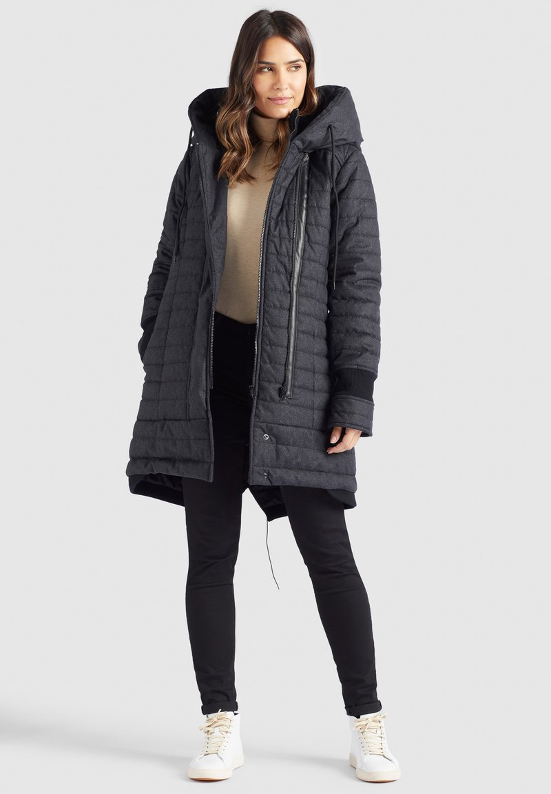 Damen Parkas | khujo MANTEL TOPSY2 Wintermantel schwarz weiß meliert/schwarz meliert - XM33038 Damen Parkas | khujo MANTEL TOPSY2 Wintermantel schwarz weiß meliert/schwarz meliert - XM33038