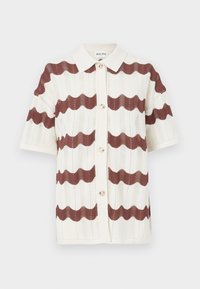 ALANA OVERSIZED KNITTED SHIRT - Bluza z gumbi - brown