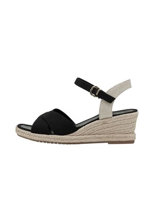 Tamaris, Sandali con zeppa - black