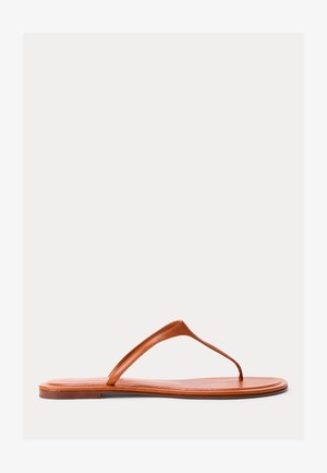 Polo Ralph Lauren POLO PLAY CALFSKIN THONG SANDAL - T-bar sandals - tan