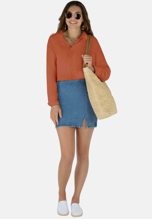 Button-down blouse - terracotta
