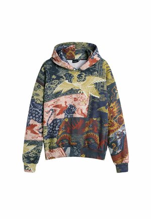Desigual, PRINTED HOODED SWEATSHIRT - Felpa con cappuccio - blue