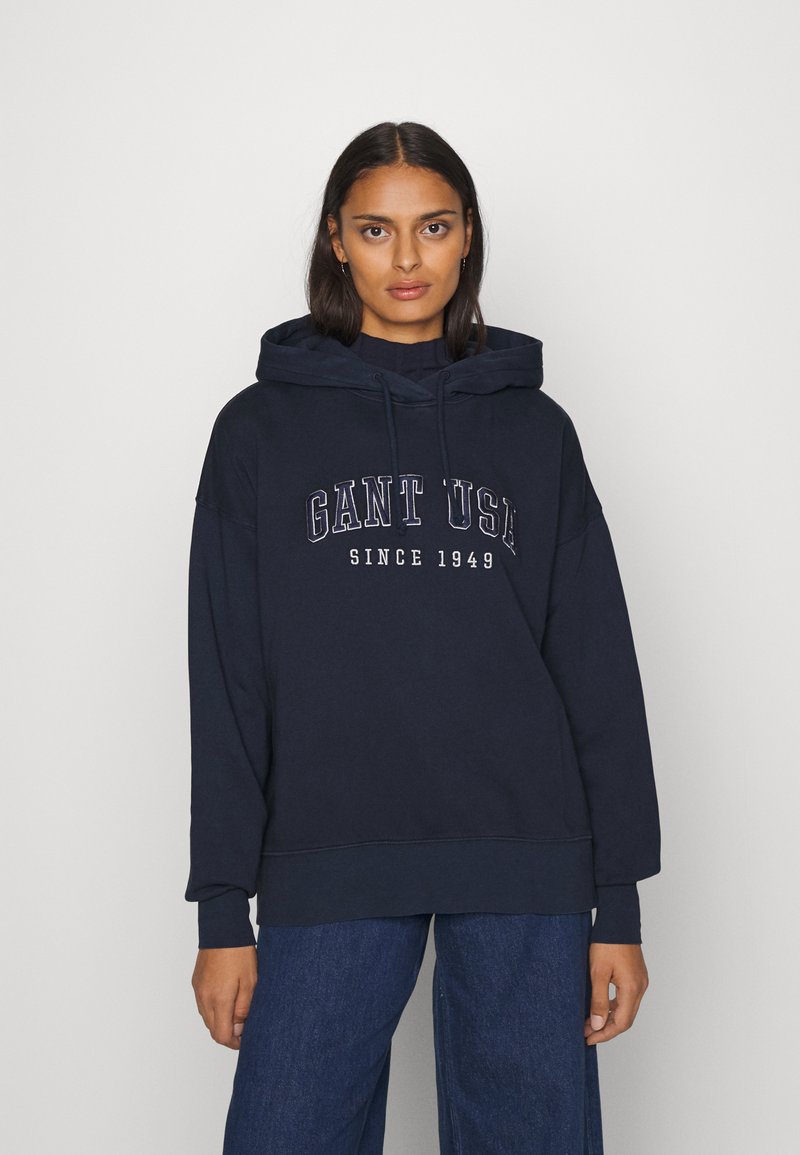 GANT USA HOODIE Sweatshirt evening blue/mørkeblå Zalando.no