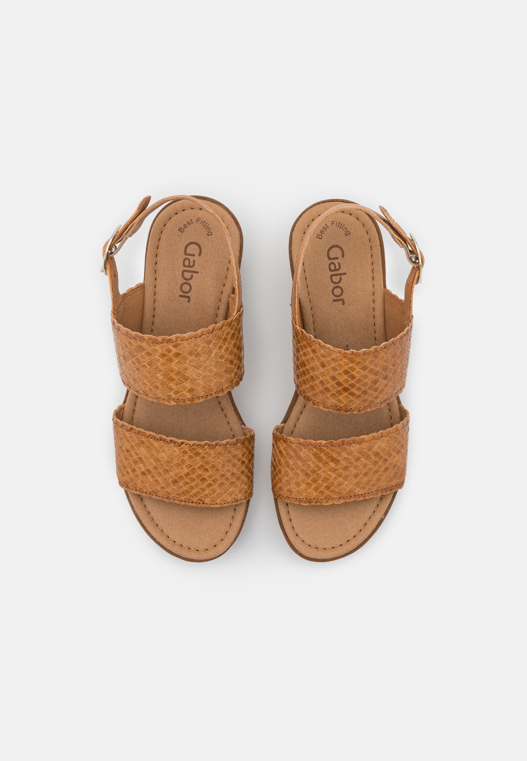 Gabor Sandalen met plateauzool - cognac/antraciet gemêleerd - Zalando.nl