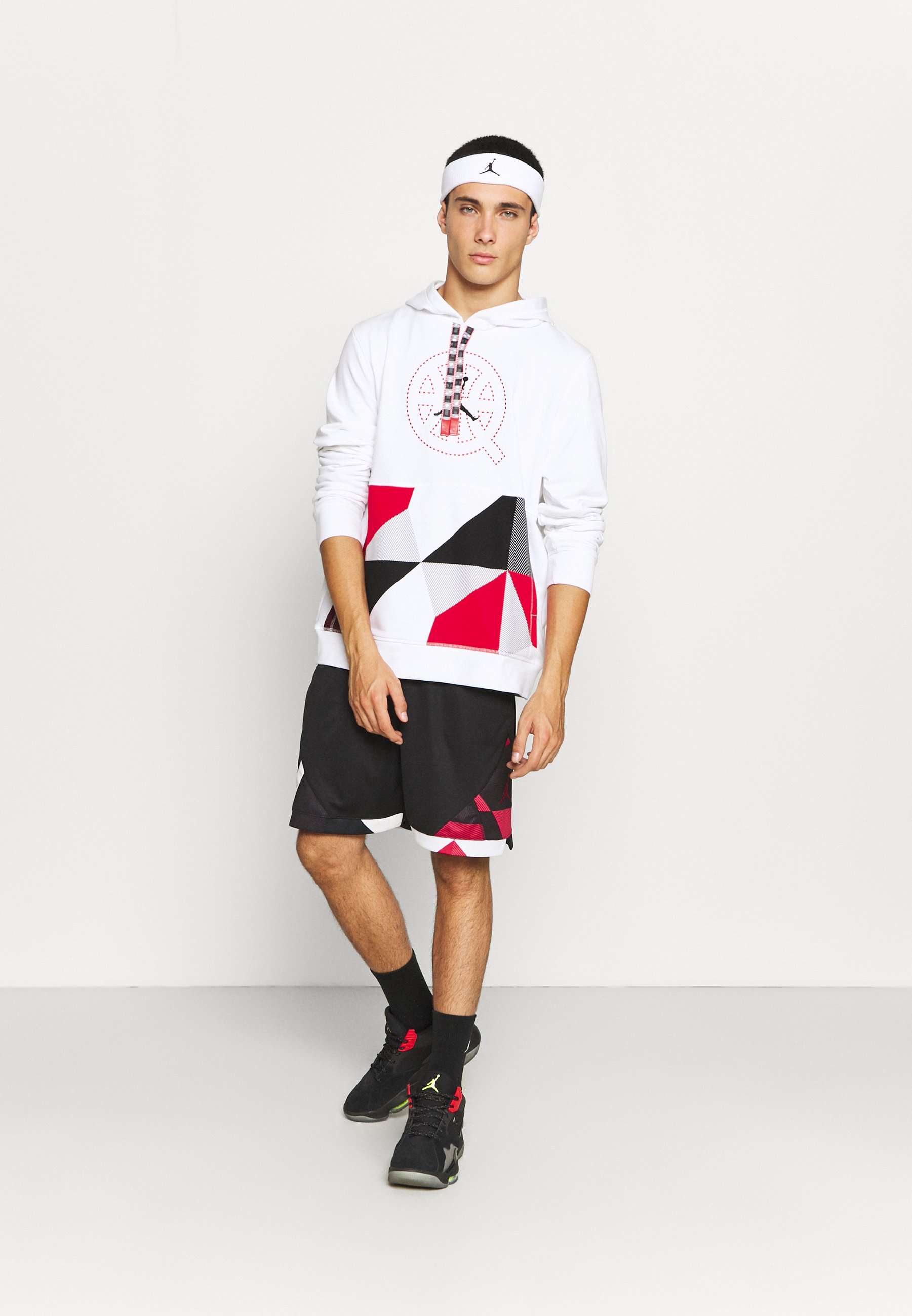 red black and white jordan hoodie