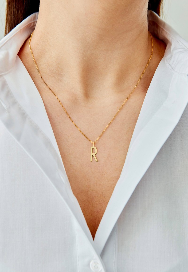 Design Letters HALSKETTE MIT GROß INITIAL CHARM GOLD (A-Z) - Collier - gold-coloured