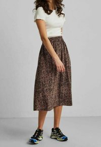 Pieces A-linjekjol - brown