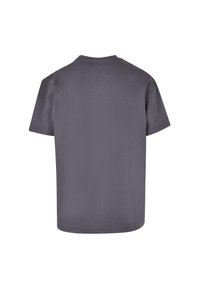 Graues Baumwoll-T-Shirt mit kurzen Ärmeln und Rundhalsausschnitt, mit glatter Textur und geradem Schnitt ohne Verzierungen.