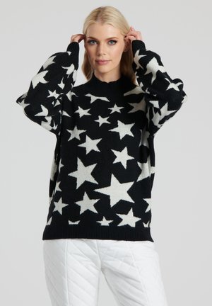 SKI WEAR FUNNEL NECK KNIT - Pullover - black white