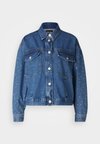 PCSKY RHINESTONE JACKET - Teksajakk - medium blue denim