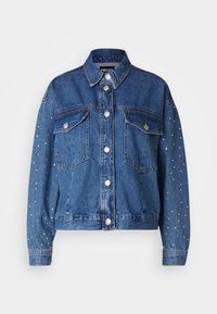 PCSKY RHINESTONE JACKET - Giacca di jeans - medium blue denim