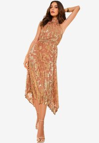 Lipsy REGULAR FIT - HALTER PLEATED MIDI - Koktélruha / Partiruha - pink