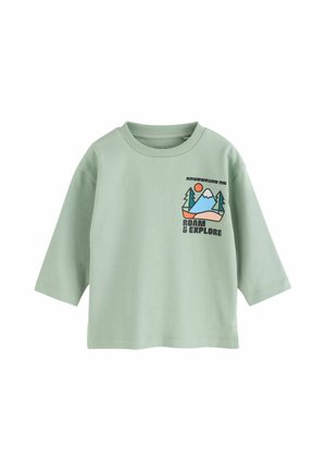 Next, REGULAR FIT - LONG SLEEVE BACK GRAPHIC T-SHIRT . - Long sleeved top - sage green roam and explore