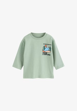 Next, REGULAR FIT - LONG SLEEVE BACK GRAPHIC T-SHIRT . - Longsleeve - sage green roam and explore