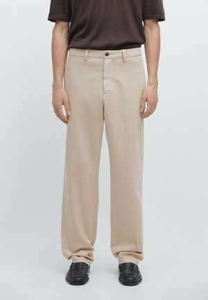 WITH ELASTICATED WAISTBAND - Pantaloni - beige