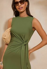 Lipsy SLEEVELESS RACER TIE SIDE - Kotelomekko - khaki green