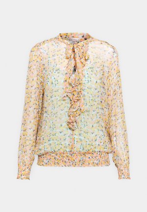 BLOUSE RUFFLE BOUQUET PRINT - Long sleeved top - yellow