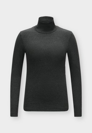 Marc O'Polo, T-SHIRT, LONGSLEEVE, HIGH NECK, RIB - Longsleeve - coal grey melange