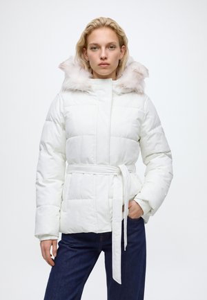 Hollister Co., FEEL GOOD LONGLINE PUFFER - Зимно яке - white