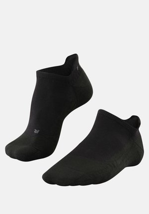 Schwarze Knöchelsocken aus einem strukturierten, elastischen Material. Mit gesticktem Logo und einem enganliegenden Sitz um Ferse und Knöchel.