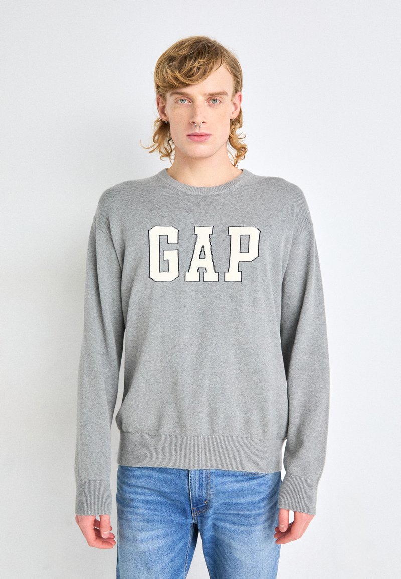 GAP LOGO INTARSIA CREW - Strickpullover - heather grey