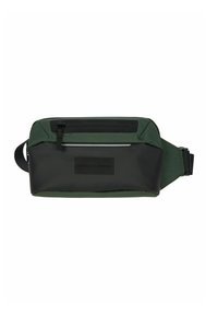 Sac bandoulière vert et noir au design élégant, fabriqué en matériau durable. Comprend une poche zippée à l'avant et une sangle réglable.