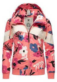Ragwear ÜBERGANGS NUGGIE BLOCK FLOWER - Ūdensnecaurlaidīga jaka - coralle