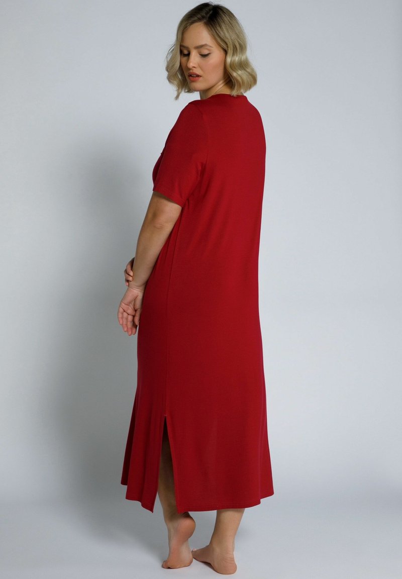 Damen Nachthemden | Ulla Popken HALBARM Nachthemd dunkelrot - RS59129 Damen Nachthemden | Ulla Popken HALBARM Nachthemd dunkelrot - RS59129