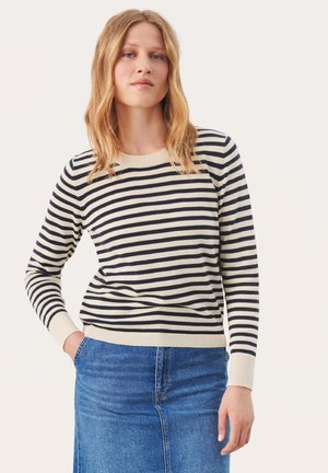 Part Two GERTIE - Neule - whitecap gray stripe