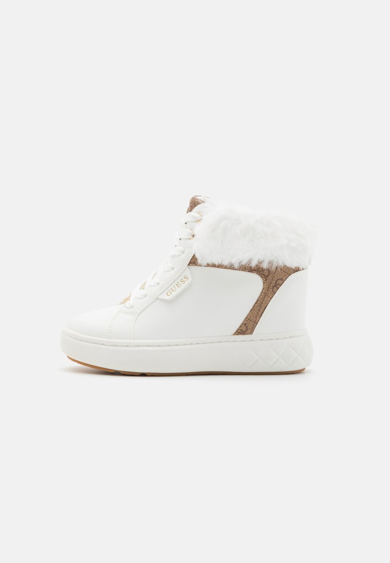 Guess ROXANA - Sneakers alte - white/beige/brown