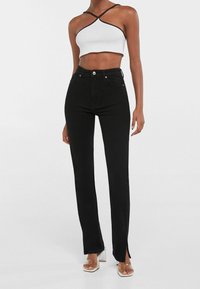 Bershka Vaqueros rectos - black
