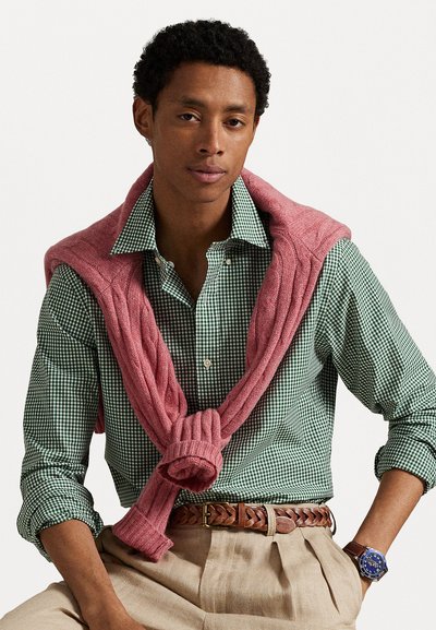 Polo Ralph Lauren CUSTOM FIT GINGHAM STRETCH POPLIN SHIRT - Krekls - new forest white