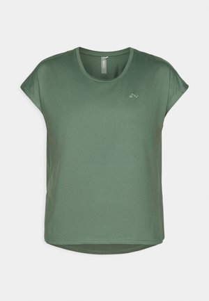 Green short-sleeve t-shirt featuring a round neck, soft fabric, a relaxed fit, and a subtle logo detail on the front.