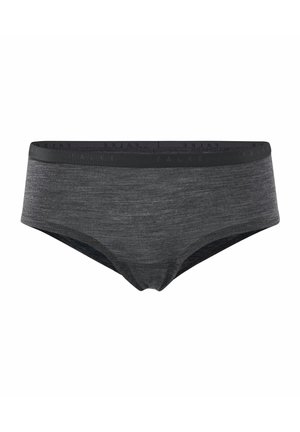 Czarna szara, dopasowana koszulka z krótkim rękawem w połączeniu z odpowiadającymi szortami hipsterskimi. Gładka faktura, minimalistyczny design i brak widocznych wzorów.