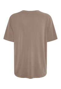 Soaked in Luxury COLUMBINE V-NECK SS - Paprasti marškinėliai - walnut