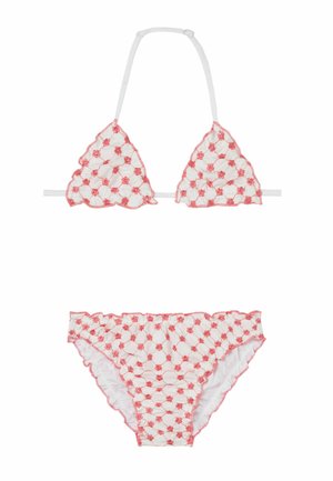 SET - Bikini - weiß w bianco fiori ricamati