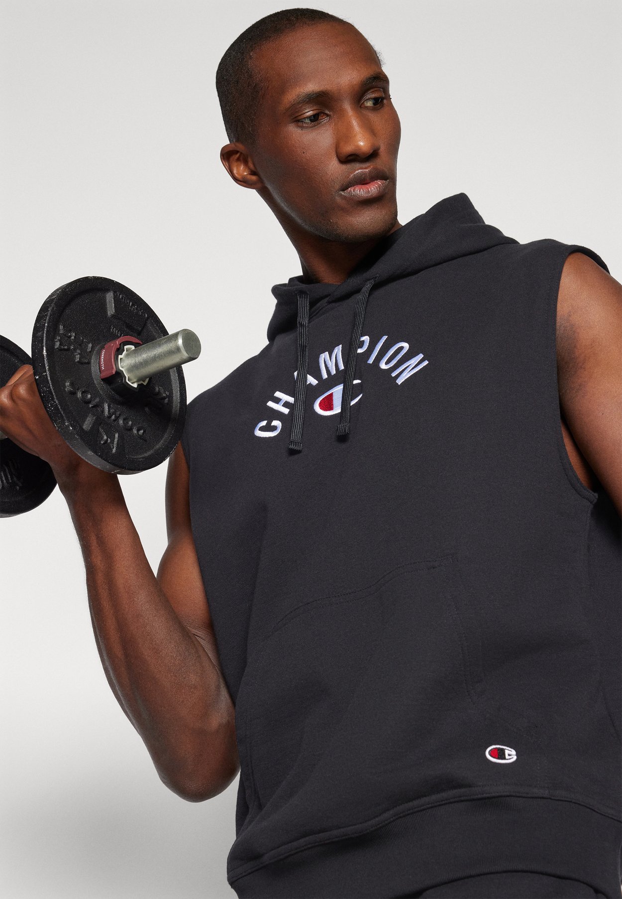 ICONS SLEEVELESS HOODIE WITH CENTRAL LOGO